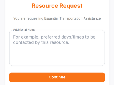 Referral request screen